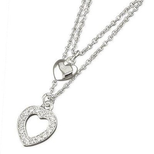 Layered double heart necklace